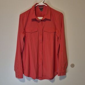 NWT EDDIE BAUER Salmon Color Long Sleeve Classic Fit Button down - S